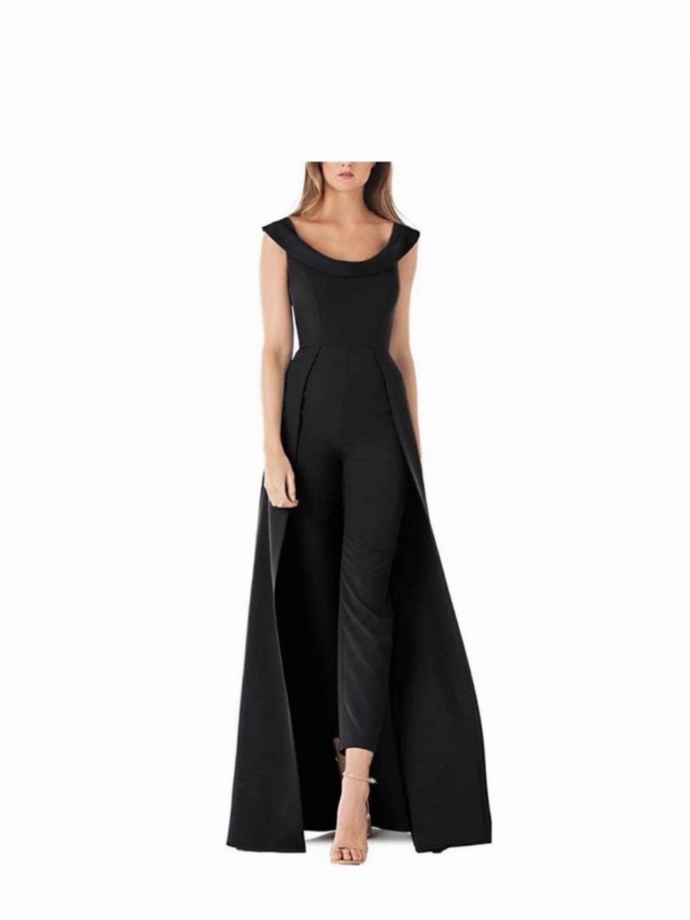 Kay Unger Black Crepe Maxi Jumpsuit 6